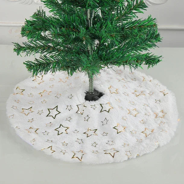 Mini Faux-Fur Sequin Tree Skirt — 15 in
