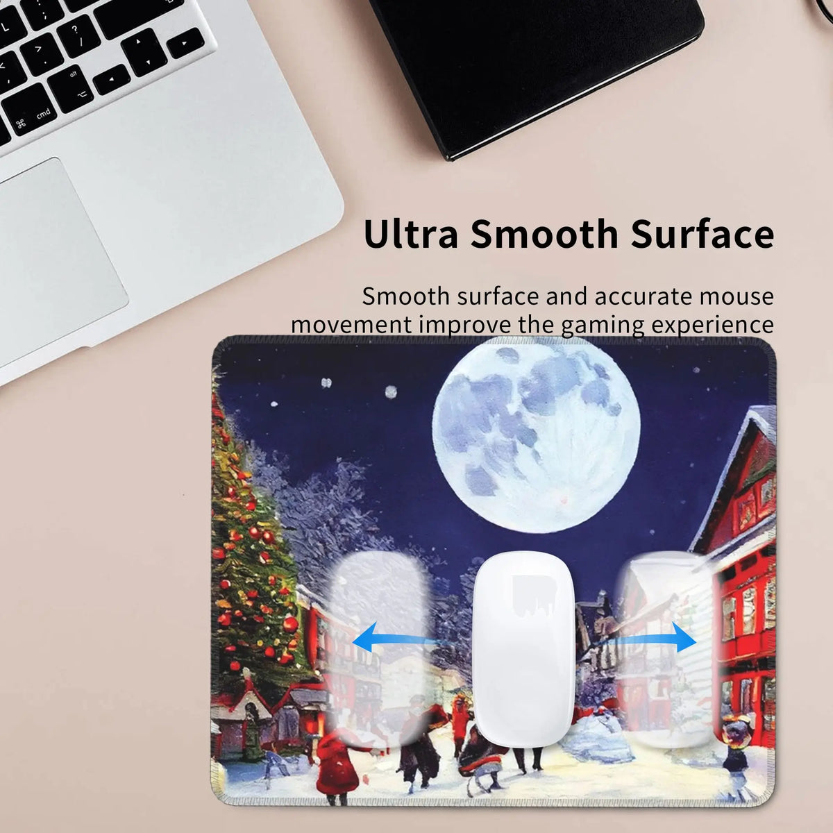 Moonlit Christmas Village Mouse Pad