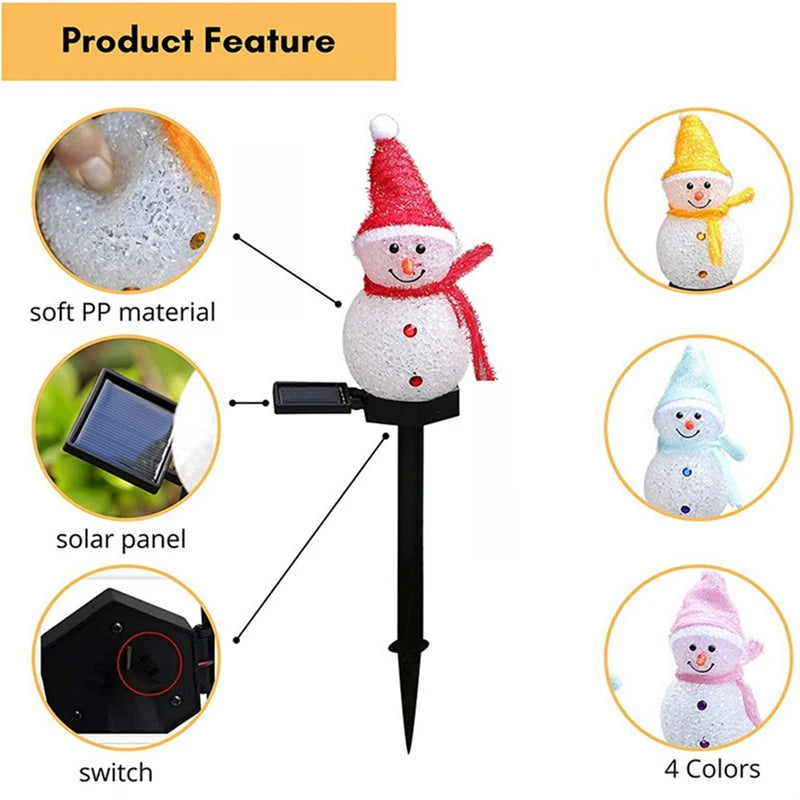 Solar Snowman Garden Stake Light