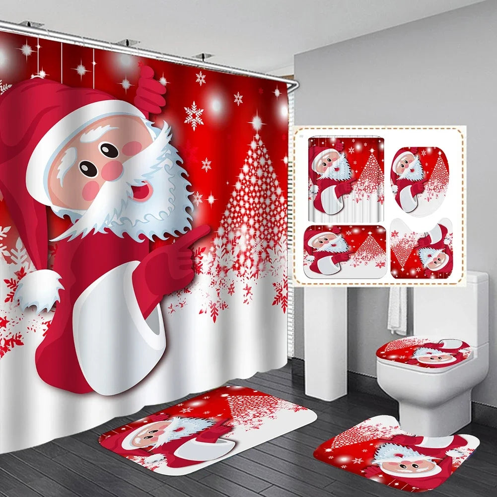 Christmas Bathroom Decor — 4-Piece Set