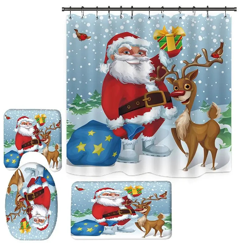 Christmas Bathroom Decor — 4-Piece Set