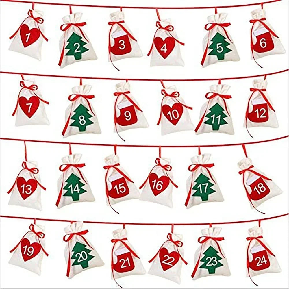 Felt Advent Countdown Gift Bag Sets