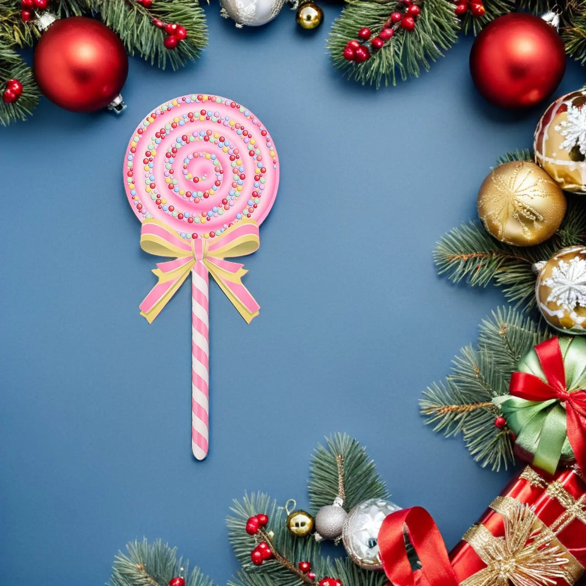 Christmas Lollipop Yard Signs — Set of 8
