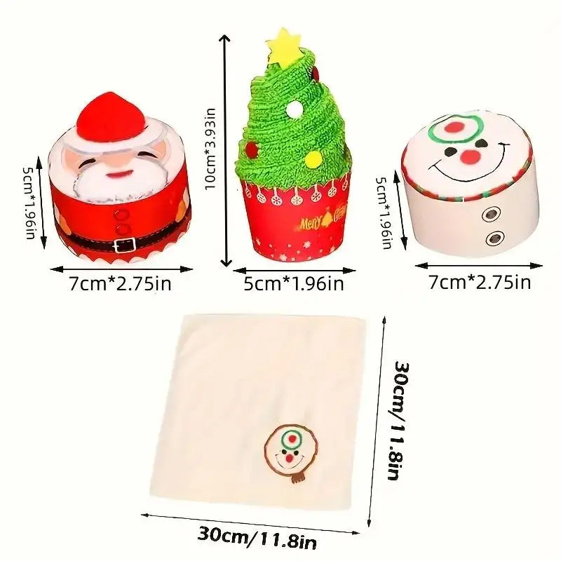Christmas Character Hand Towels — Set of 3