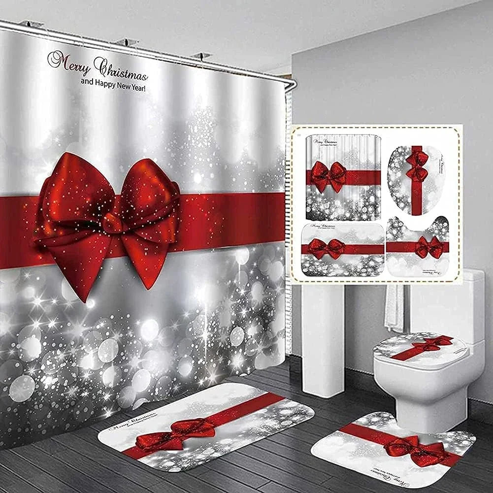 Christmas Bathroom Decor — 4-Piece Set