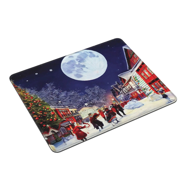 Moonlit Christmas Village Mouse Pad