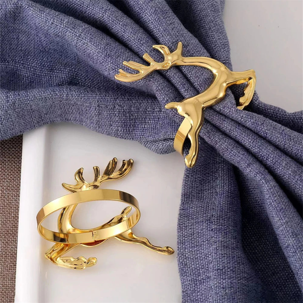 Gold-Tone Reindeer Napkin Ring