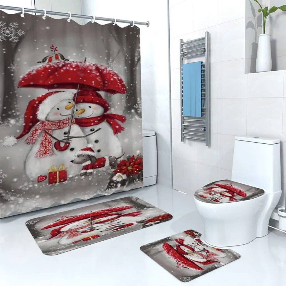 Christmas Bathroom Decor — 4-Piece Set