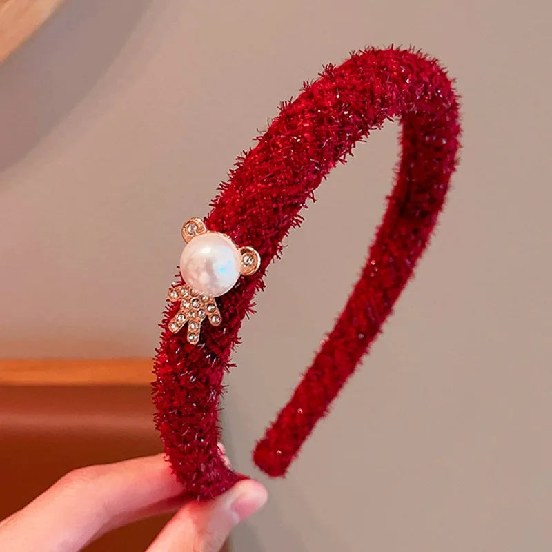 Wine-Red Holiday Headbands