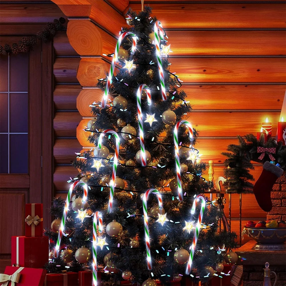 Solar Star Candy-Cane Pathway Lights