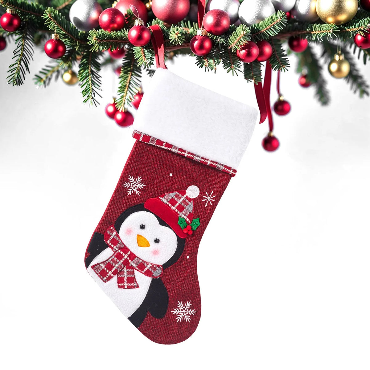 Embroidered Christmas Character Stocking