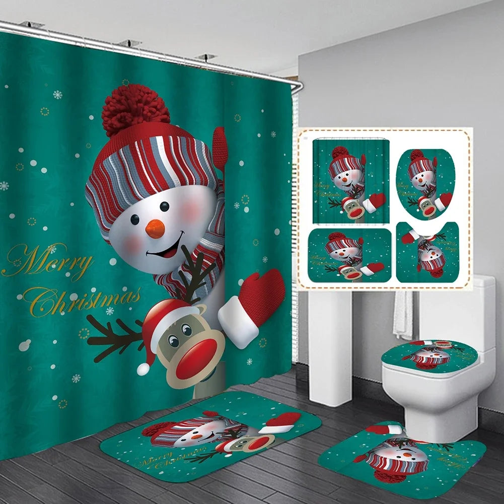 Christmas Bathroom Decor — 4-Piece Set