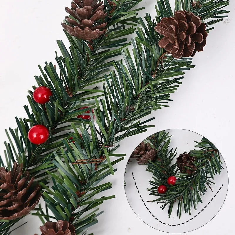 Pinecone & Red Berry Christmas Garland