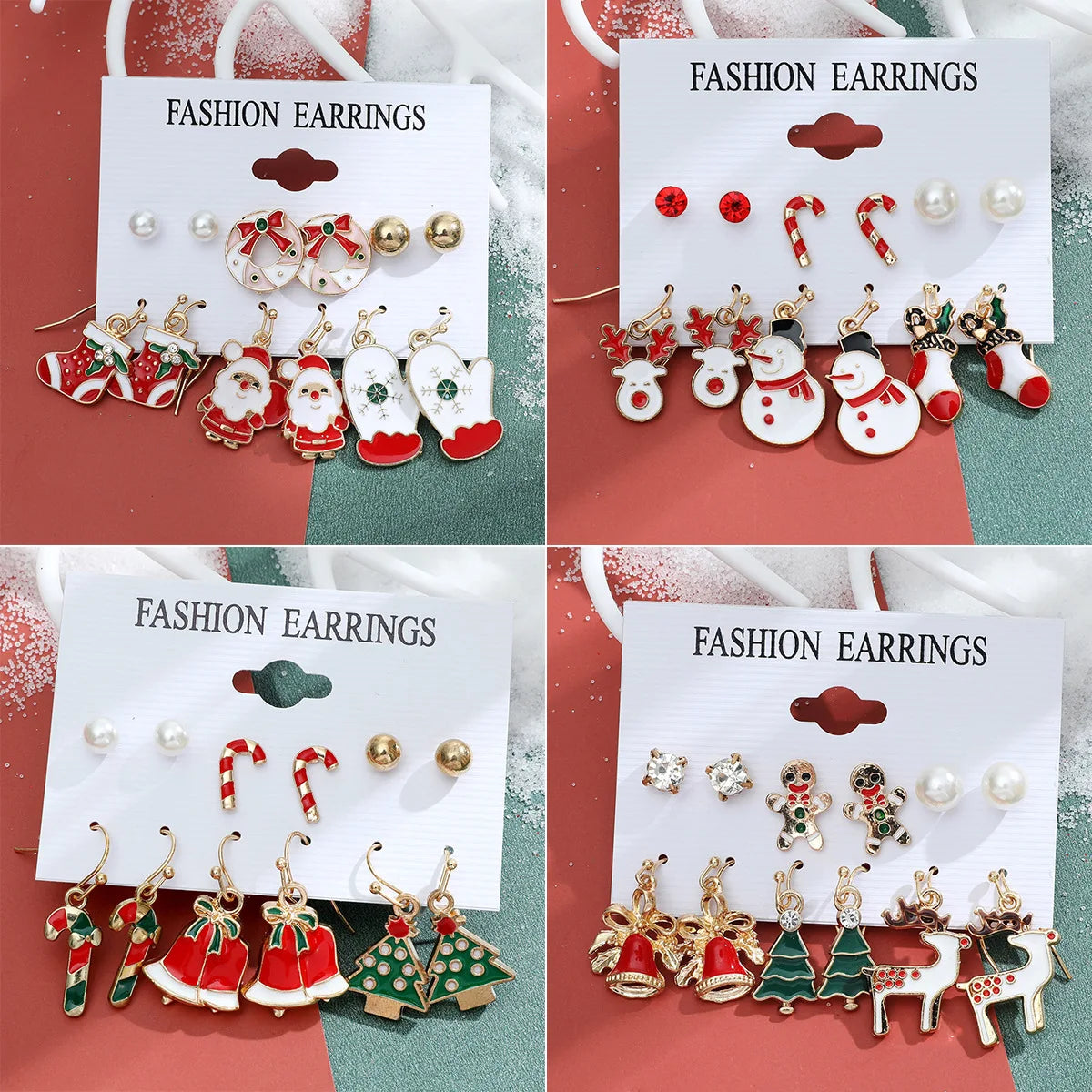 Christmas Earring Sets — Six Pairs