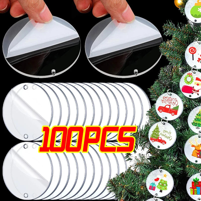 Clear Round Acrylic Ornament Blanks — 5 cm