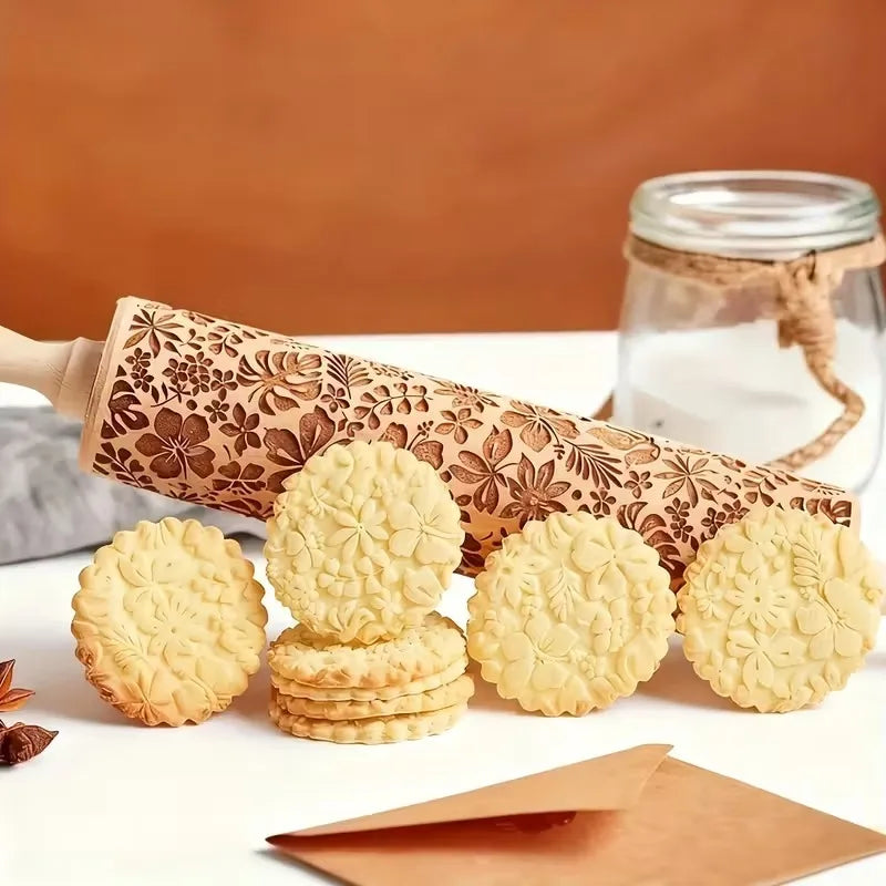 Snowflake Embossed Rolling Pin