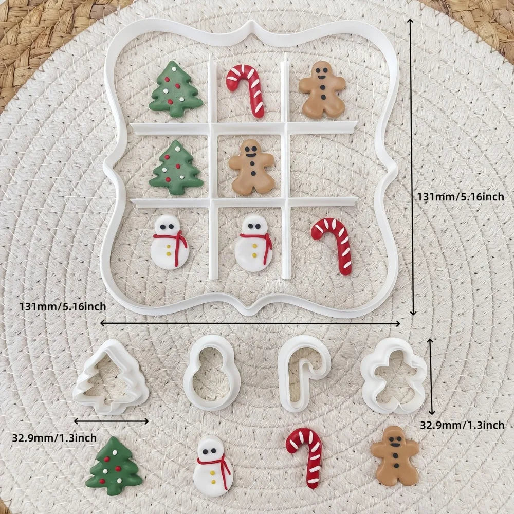 Christmas Tic-Tac-Toe Cookie Cutters — Set of 6
