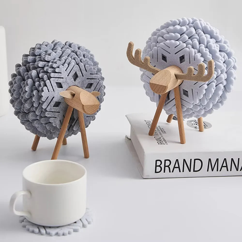 Reindeer-Shaped Christmas Drink Coasters