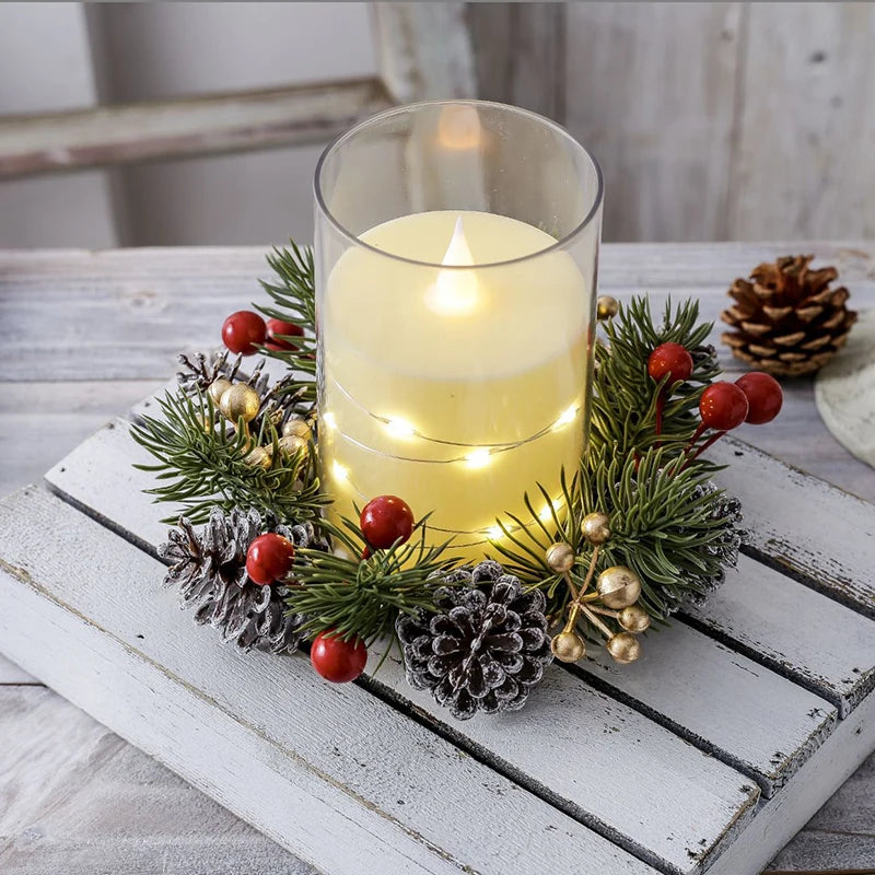 Pine and Berry Candle Ring