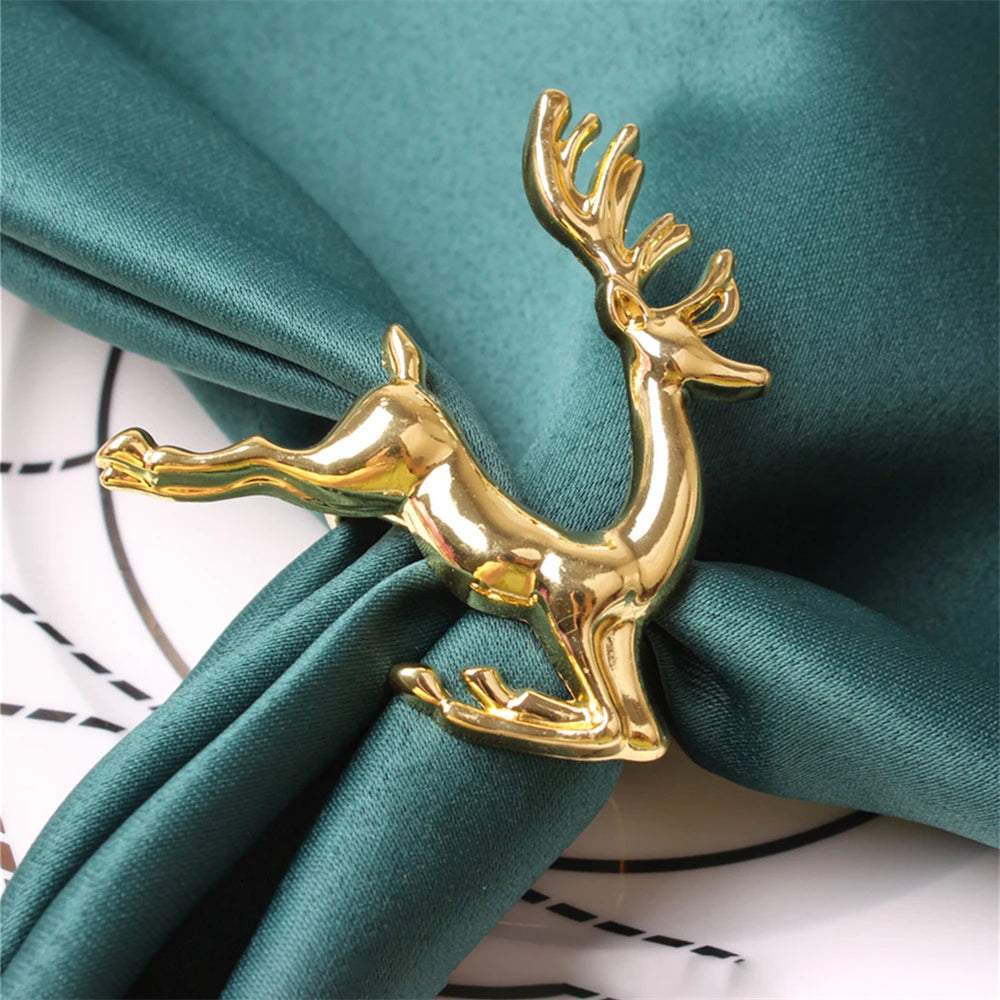 Gold-Tone Reindeer Napkin Ring