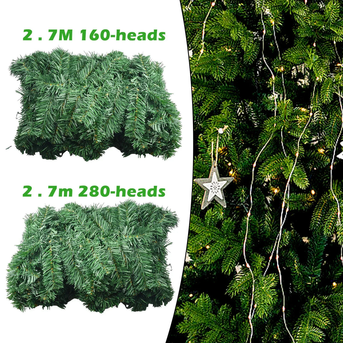 Full Pine Christmas Garland — 2.7 m