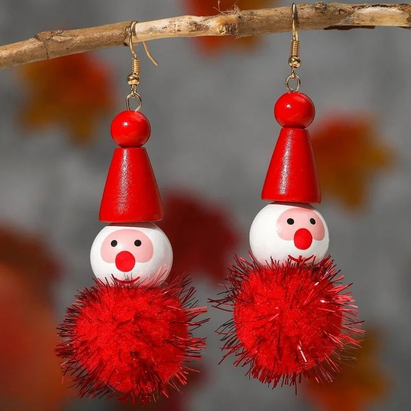 Christmas Bow & Tassel Drop Earrings