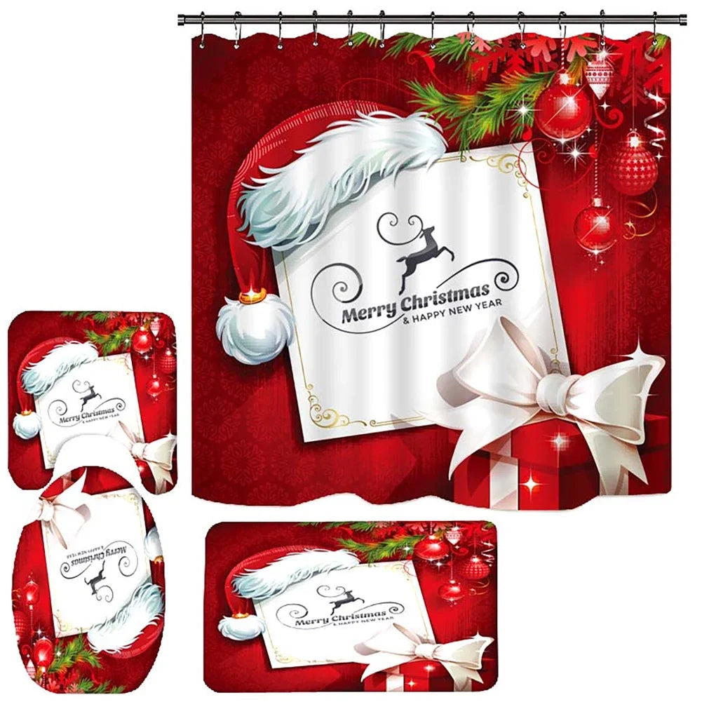 Christmas Bathroom Decor — 4-Piece Set
