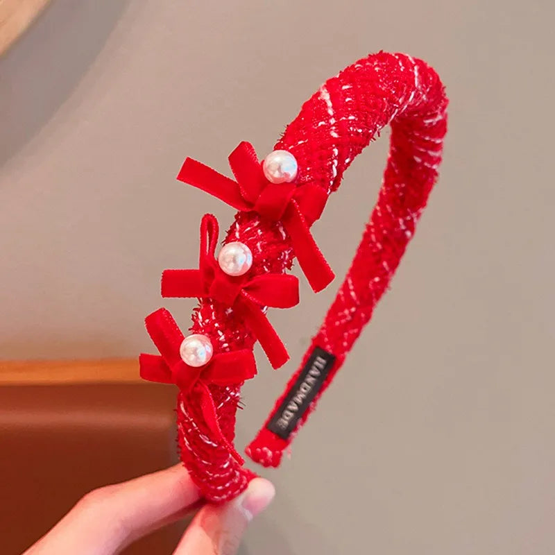 Wine-Red Holiday Headbands