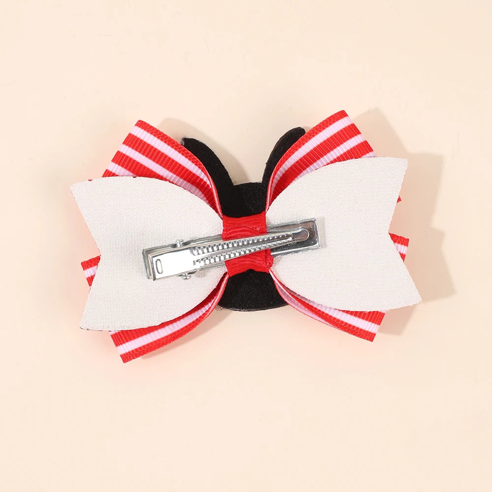 Reindeer Bow Hair Clips — Pair