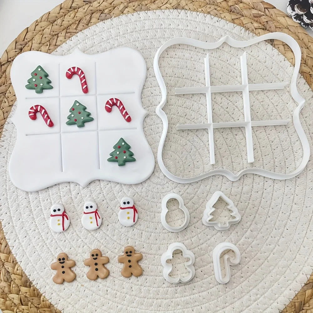 Christmas Tic-Tac-Toe Cookie Cutters — Set of 6