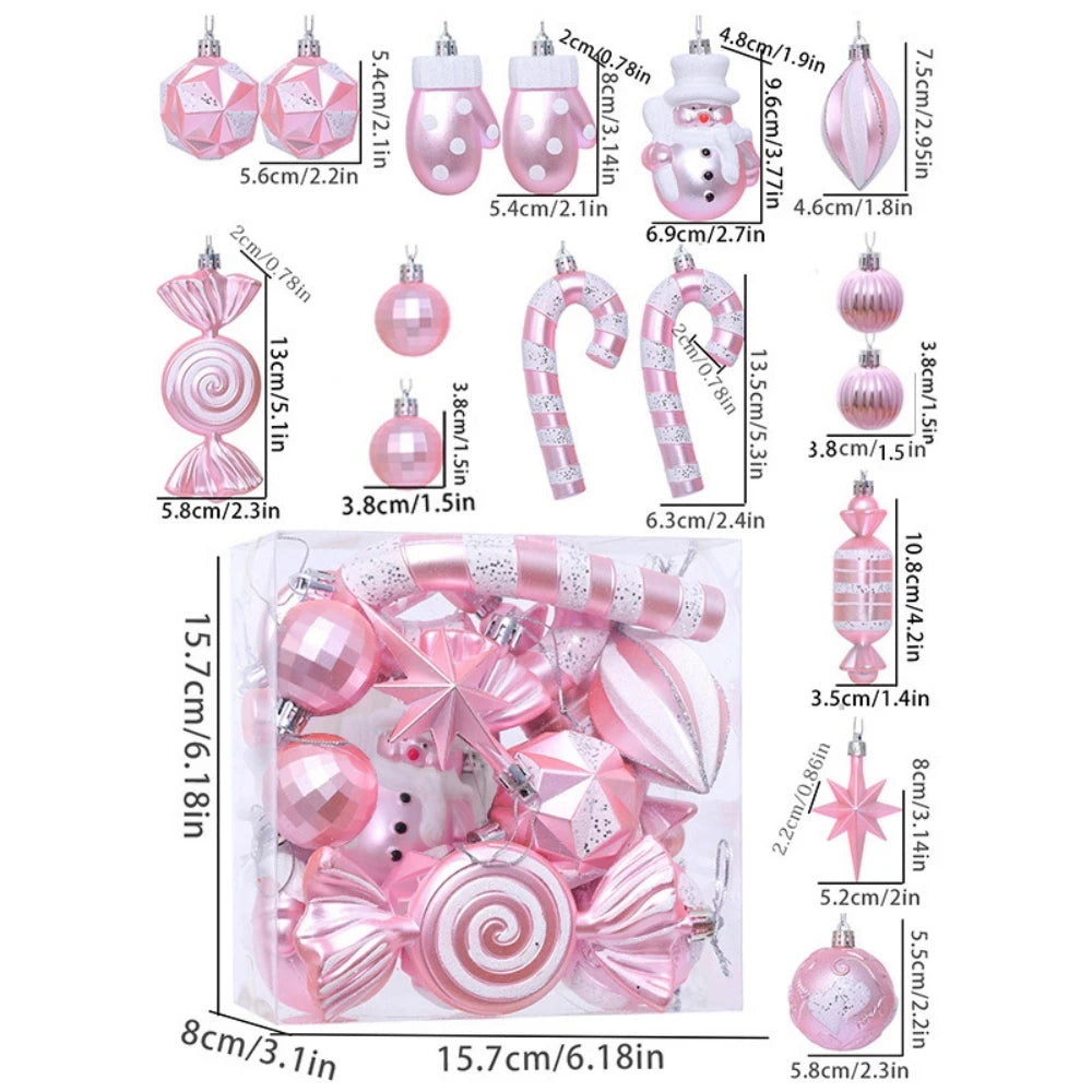 Candy-Shaped Christmas Ornaments — Set of 16