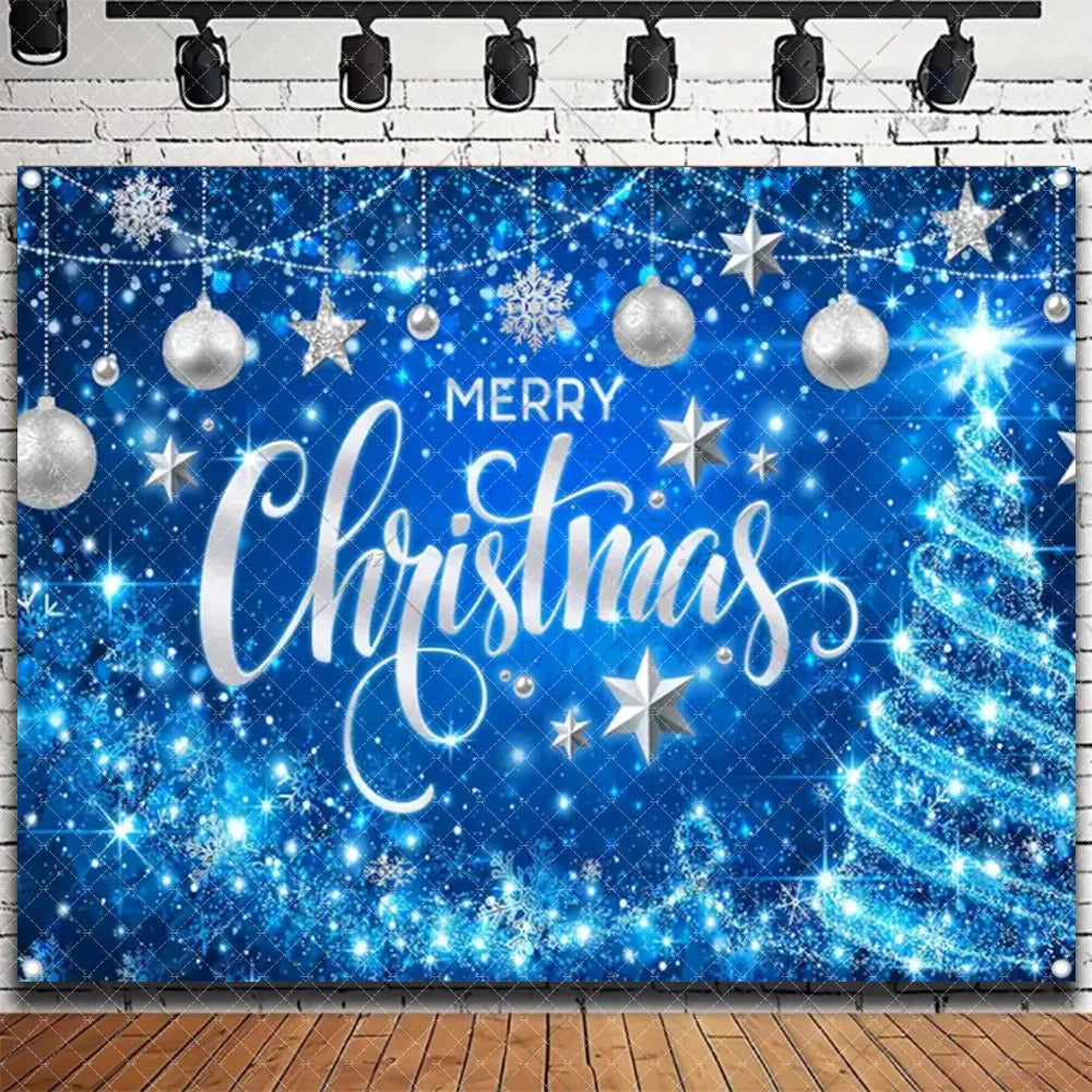 Santa & Fireplace Christmas Photo Backdrop
