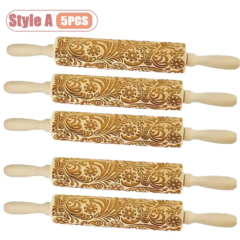 Snowflake Embossed Rolling Pin