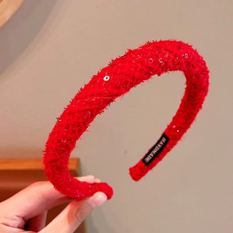 Wine-Red Holiday Headbands