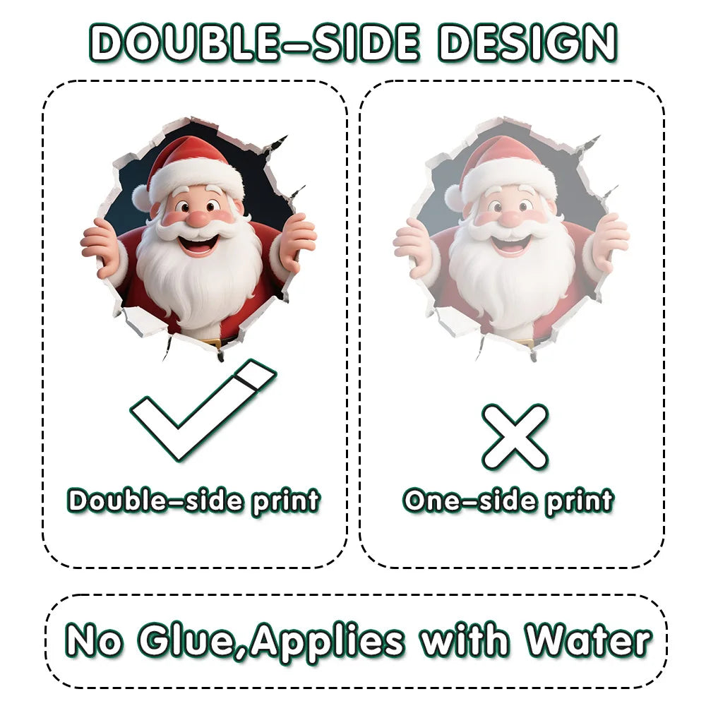 Santa and Reindeer Christmas Wall Decals