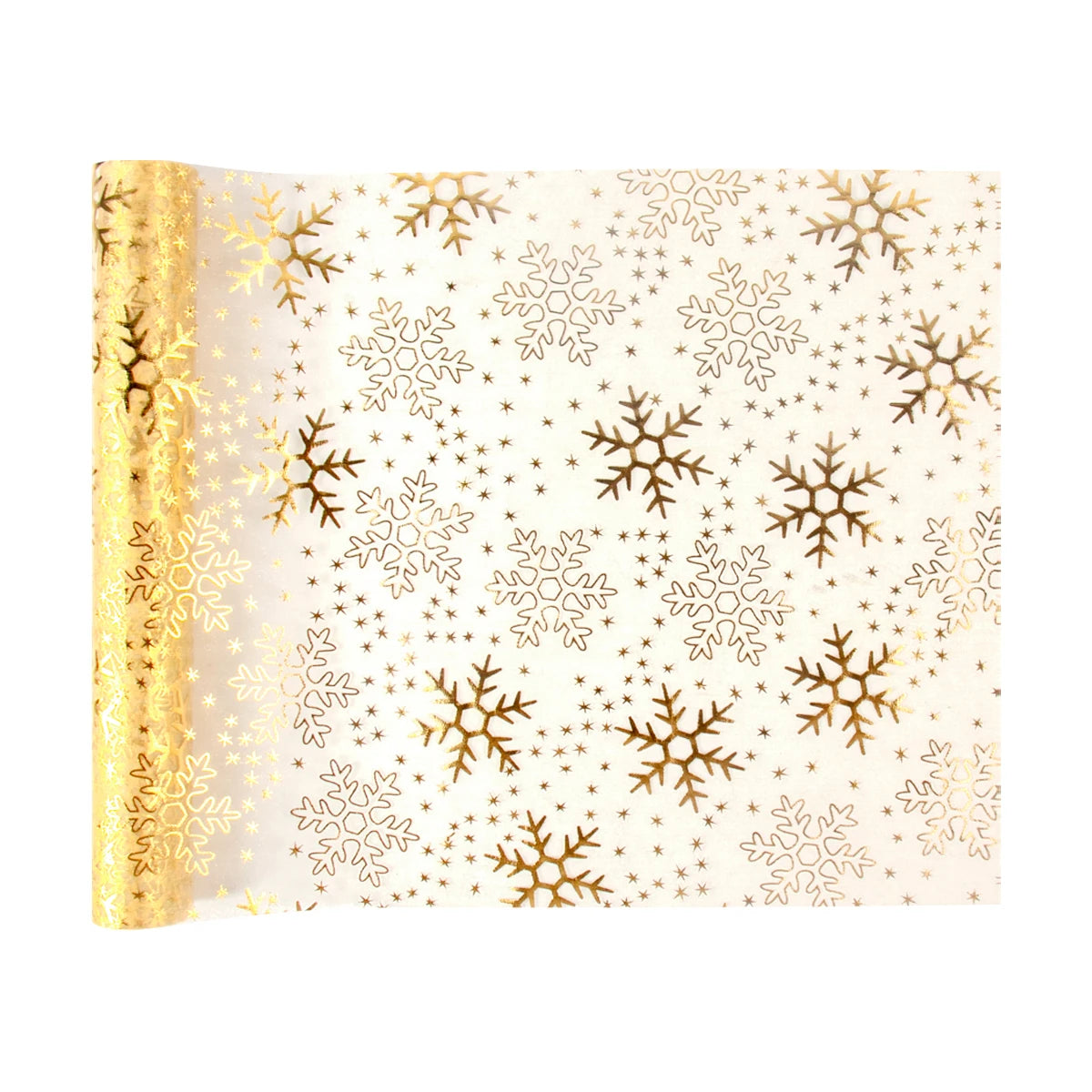 Gold Snowflake Mesh Table Runner