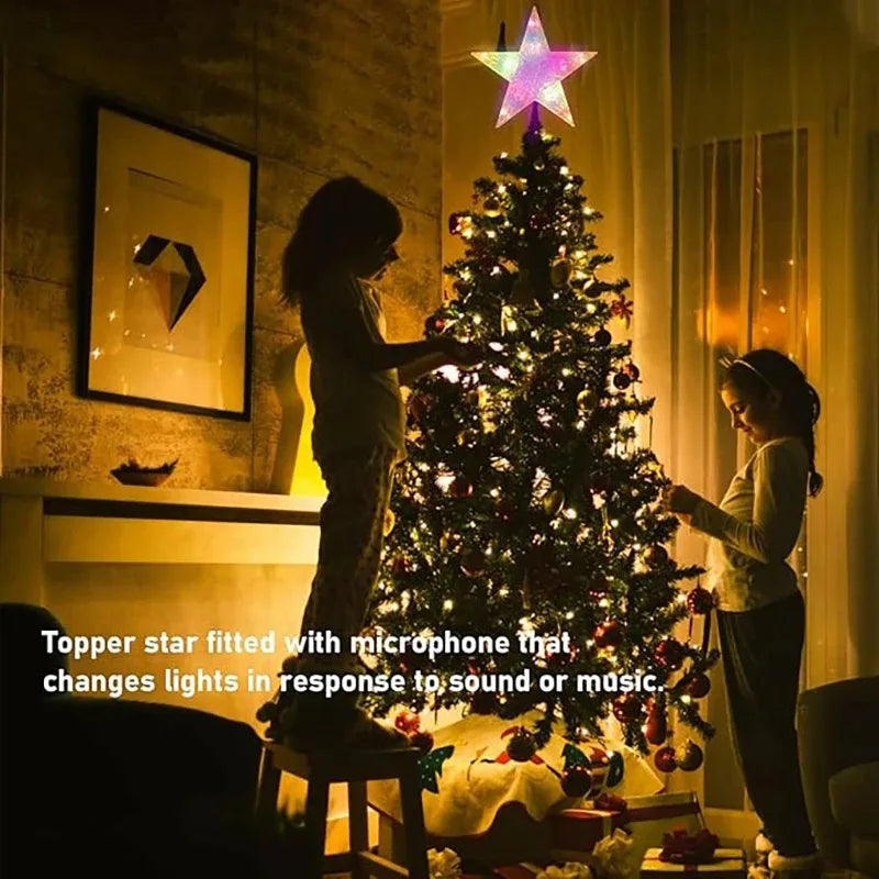Glitter Star Christmas Tree Topper — 15 cm