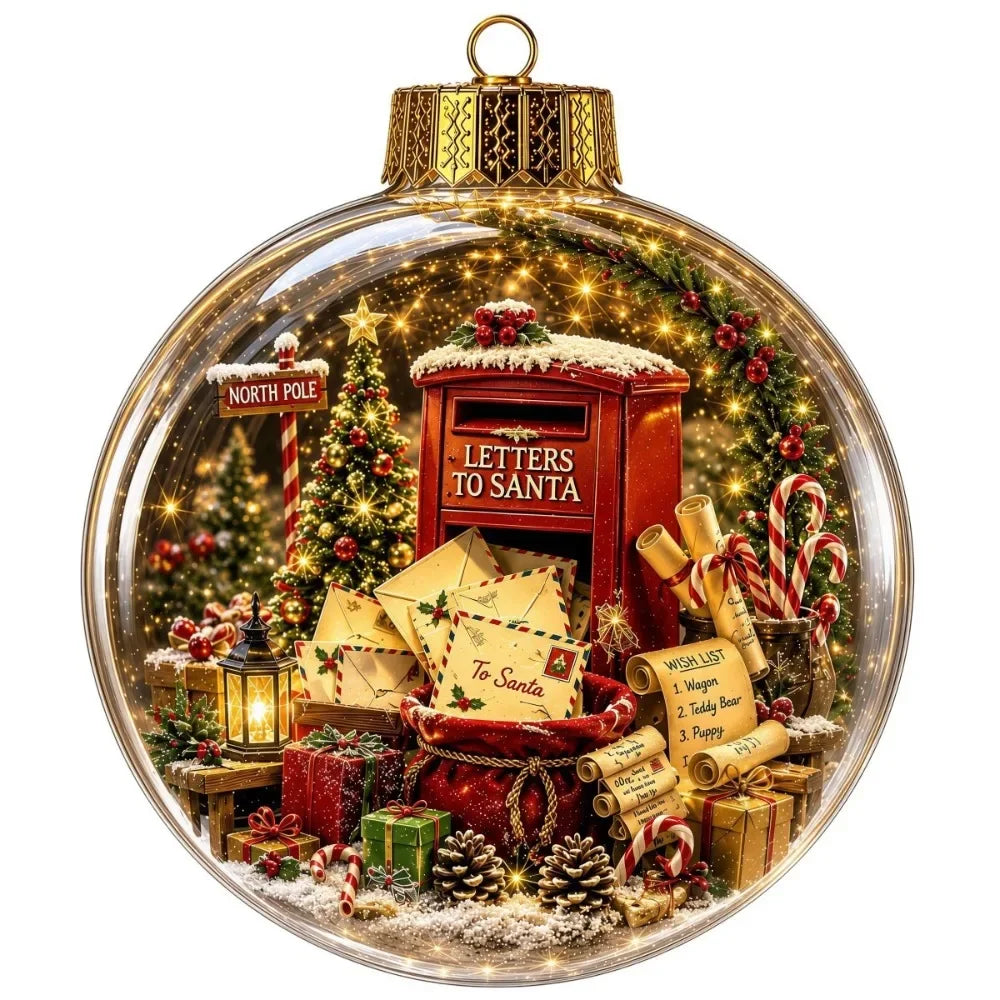 Clear Christmas Scene Ball Ornament