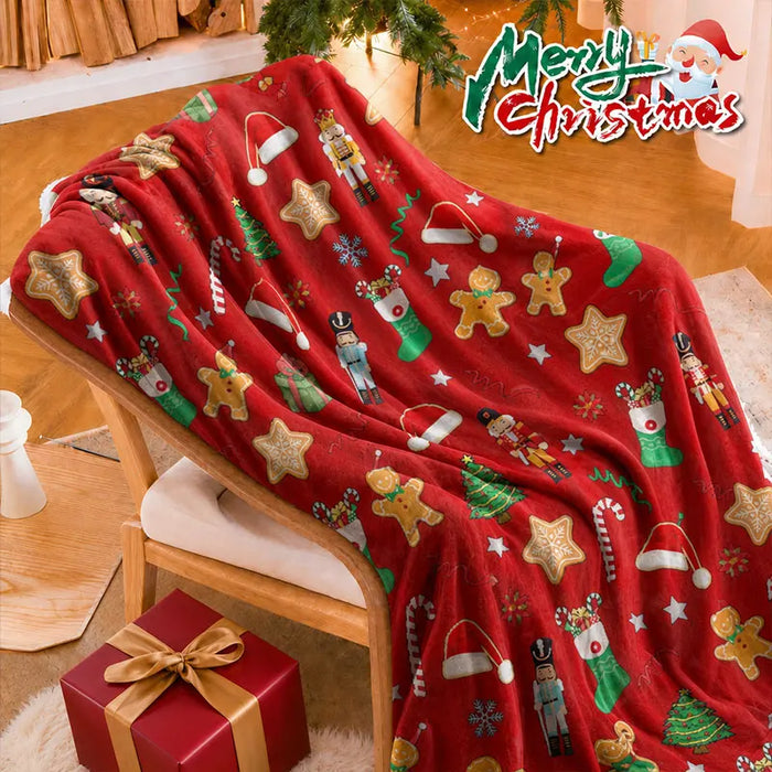 Gingerbread Christmas Fleece Throw