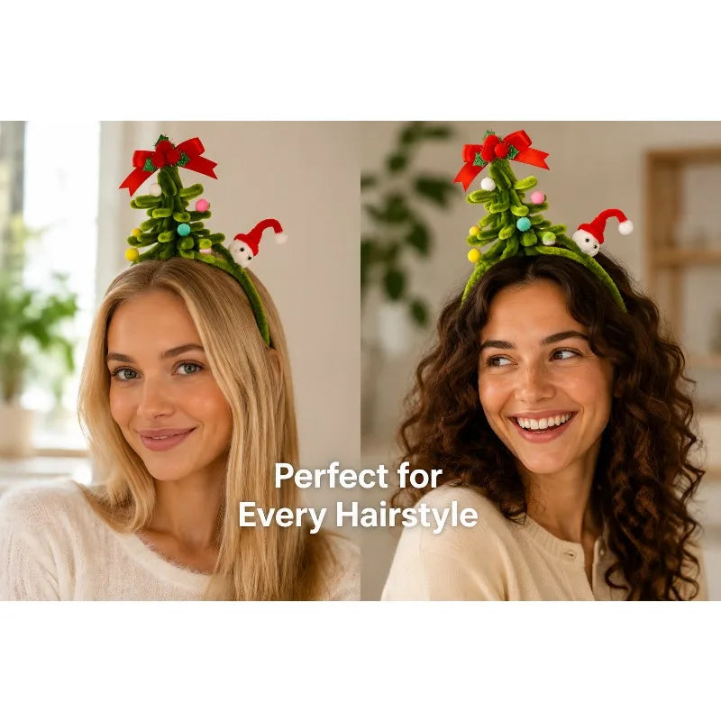 Christmas Tree Pom-Pom Headband