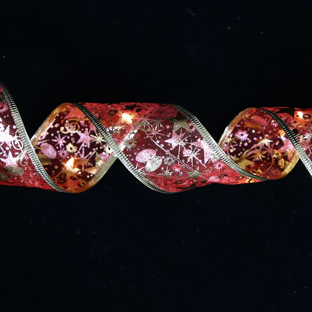 Lighted Christmas Ribbon Garland