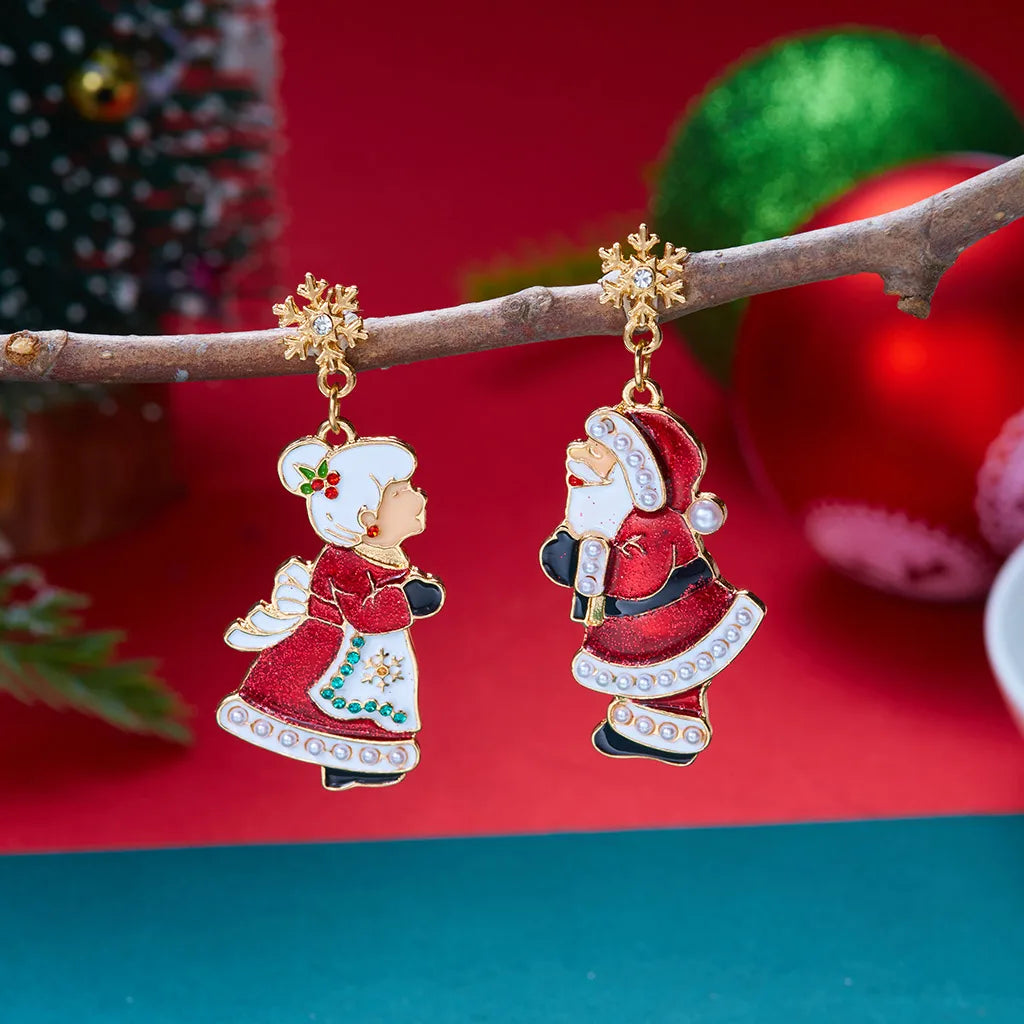 Christmas Bow & Tassel Drop Earrings