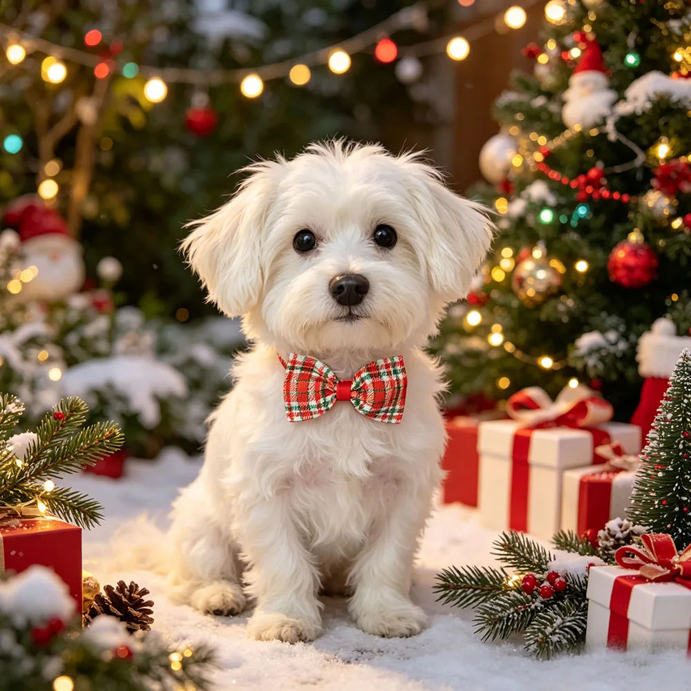 Mixed Christmas Dog Bow Ties — Pack of 10