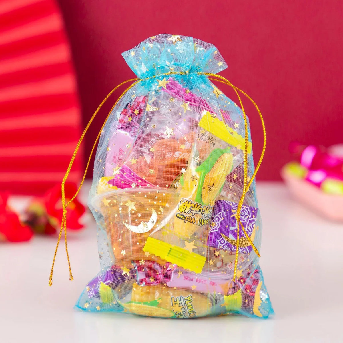 Blue Moon & Star Organza Gift Bags — Pack of 50