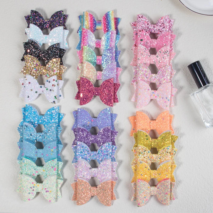 Sparkling Bow Hair Clips — Set of 5
