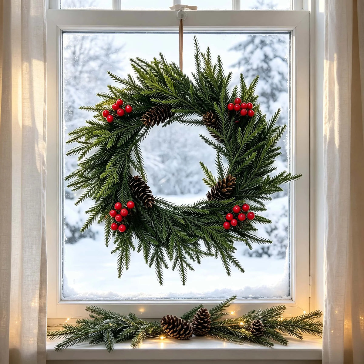 Pinecone & Berry Christmas Wreath — 40 cm