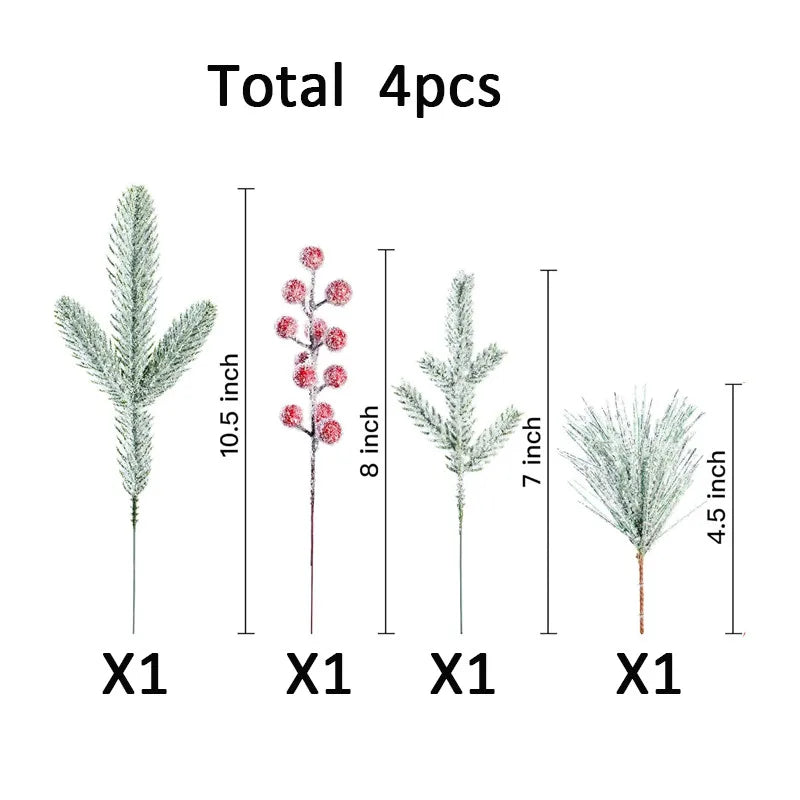 Snowy Pine and Berry Decorative Picks
