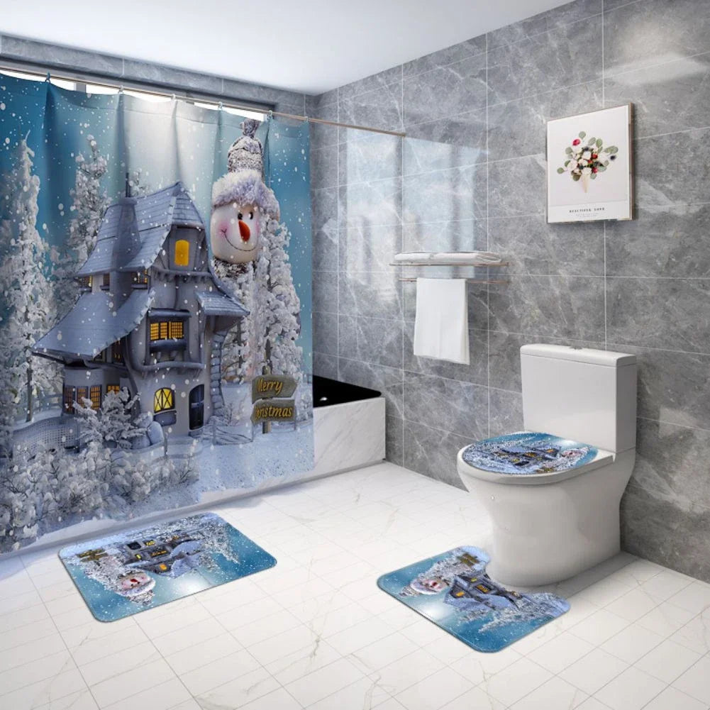 Christmas Bathroom Decor — 4-Piece Set