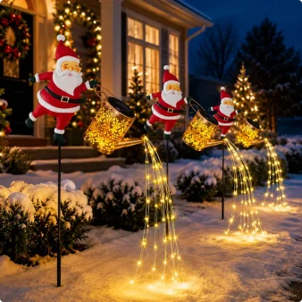 Solar Santa Watering-Can Fairy Light