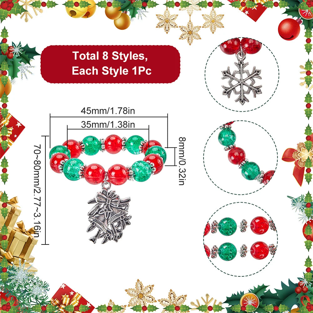 Christmas Bead Napkin Rings — Set of 8